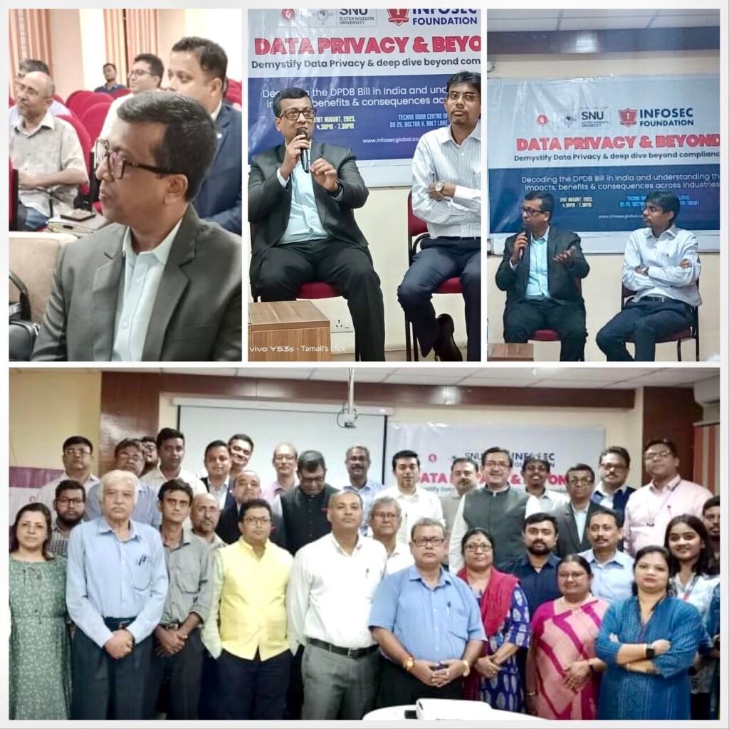Avijit Patra on the Data Privacy and Beyond panel by Infosec Foundation, August 31 2023 - photo collage