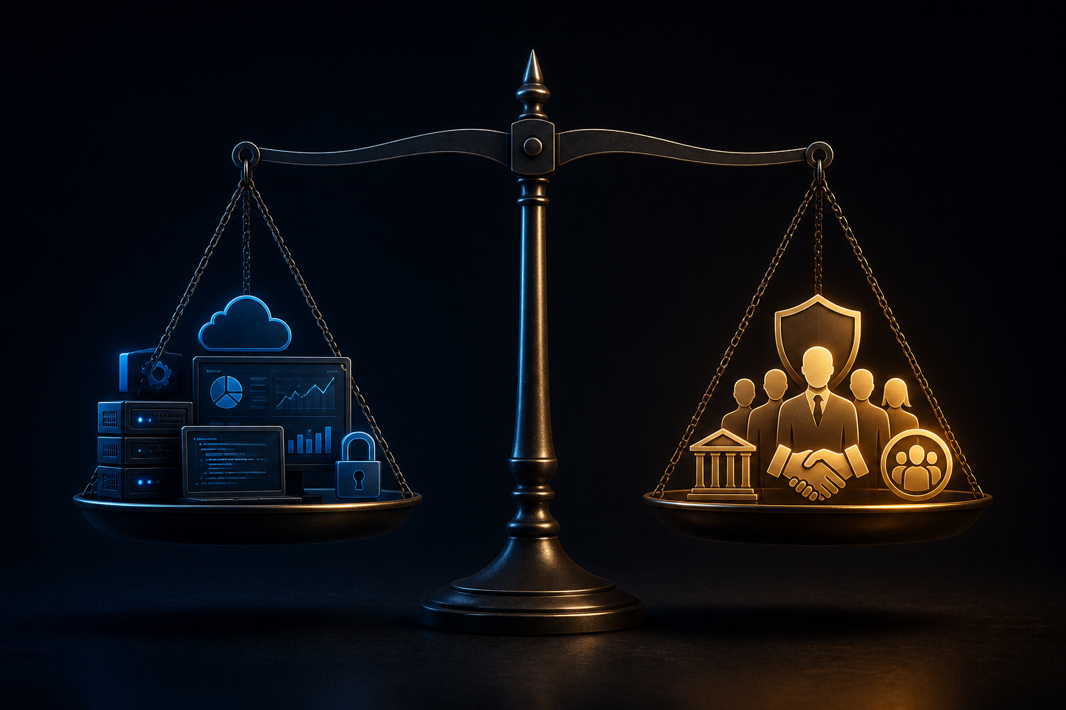 Scale balancing security technology tools against leadership, culture, trust and governance